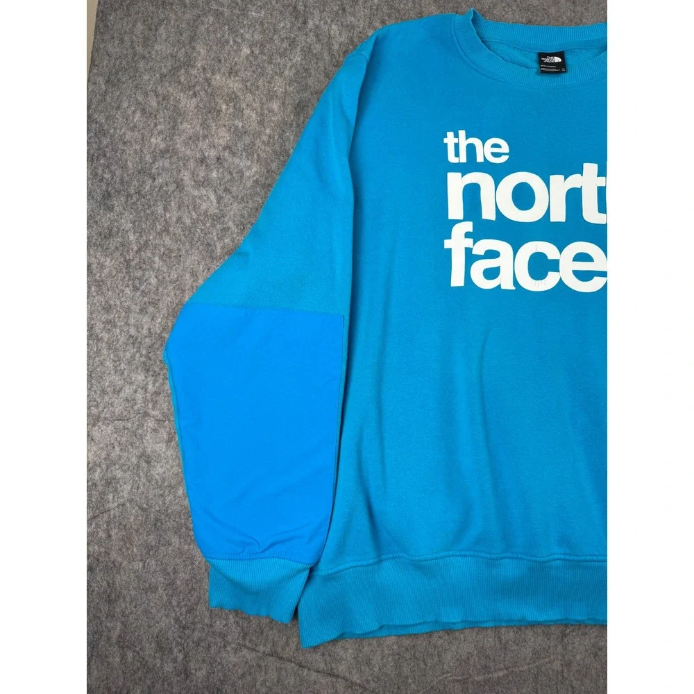 The North Face Sweatshirt Mens XXL Blue Cotton Fleece Pullover Logo Gorpcore XXL